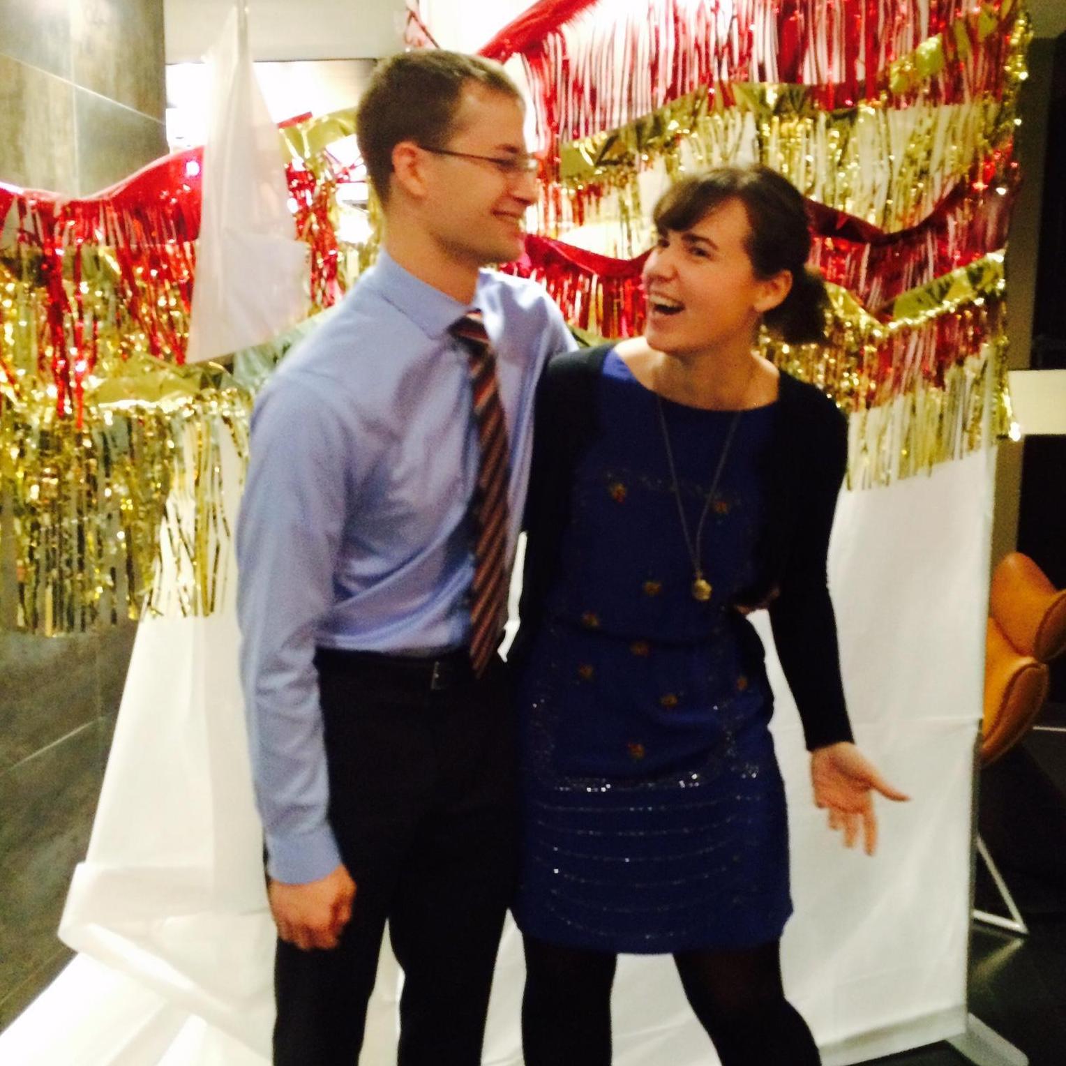 First office party together and it feels so right.