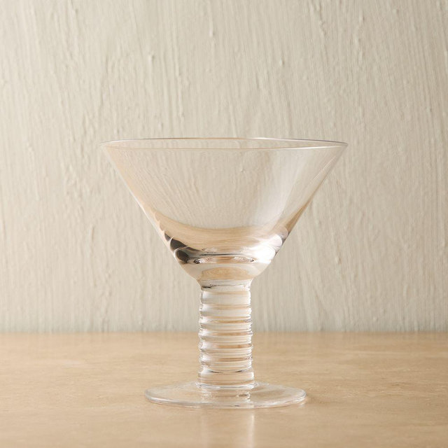Groove Glassware, Martini Glass, Clear, Set of 4