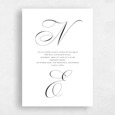 White Wedding Invitation - Thorn Type