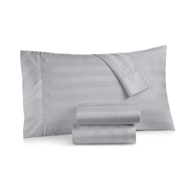 LAST ACT! Charter Club 1.5" Stripe 550 Thread Count 100% Cotton 4-Pc. Sheet Set, Queen, Exclusively at Macy’s