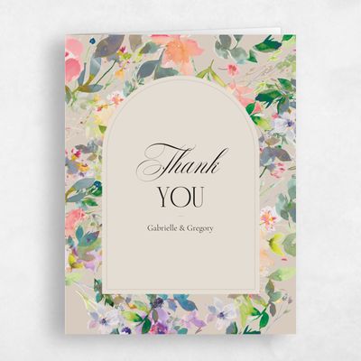 Canvas Tan, Brown Wedding Thank You - Addison Portrait