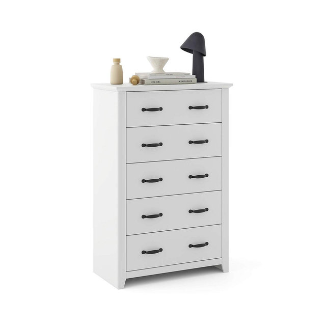 Costway 5 Drawer Chest Storage Dresser Tall Cabinet Organizer Bedroom Hallway