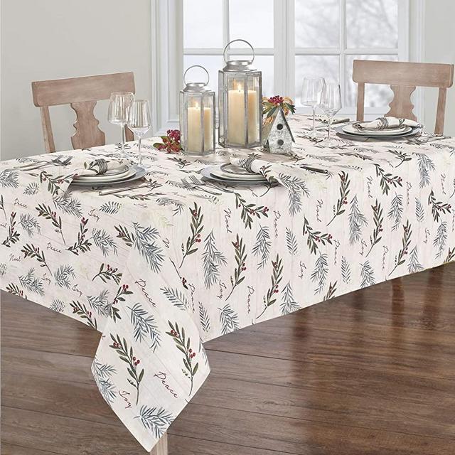 Elrene Home Fashions Holiday Tree Trimmings Tablecloth, 60" x 84" Oblong, Multi