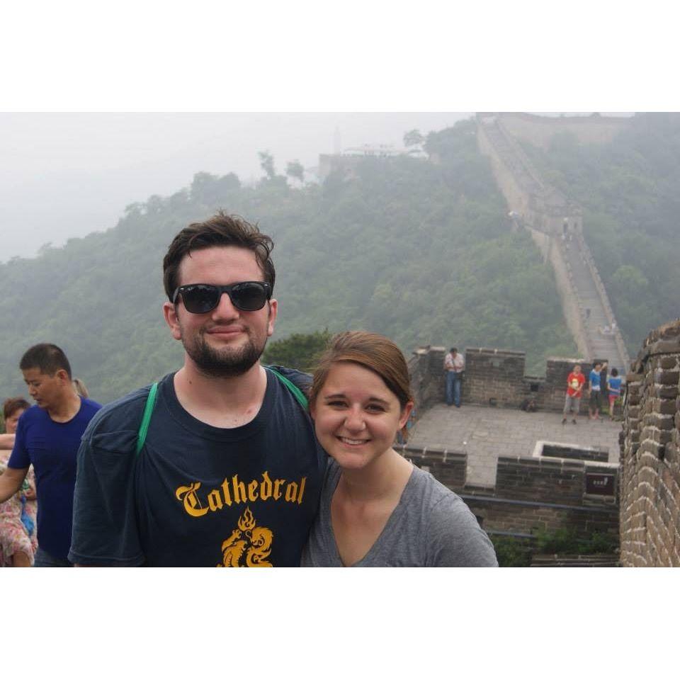 We love to travel, please enjoy this very sweaty photo of younger us in China.