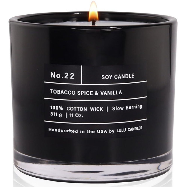Lulu Candles | Tobacco, Spice & Vanilla | Luxury Scented Soy Jar Candle | Hand Poured in The USA | Highly Scented & Long Lasting |11 Oz.