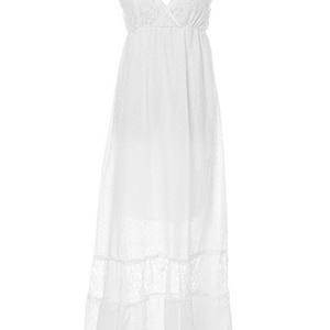 Anna-Kaci Womens Adjustable Spaghetti Strap Sleeveless Long Lace Boho Maxi Dress