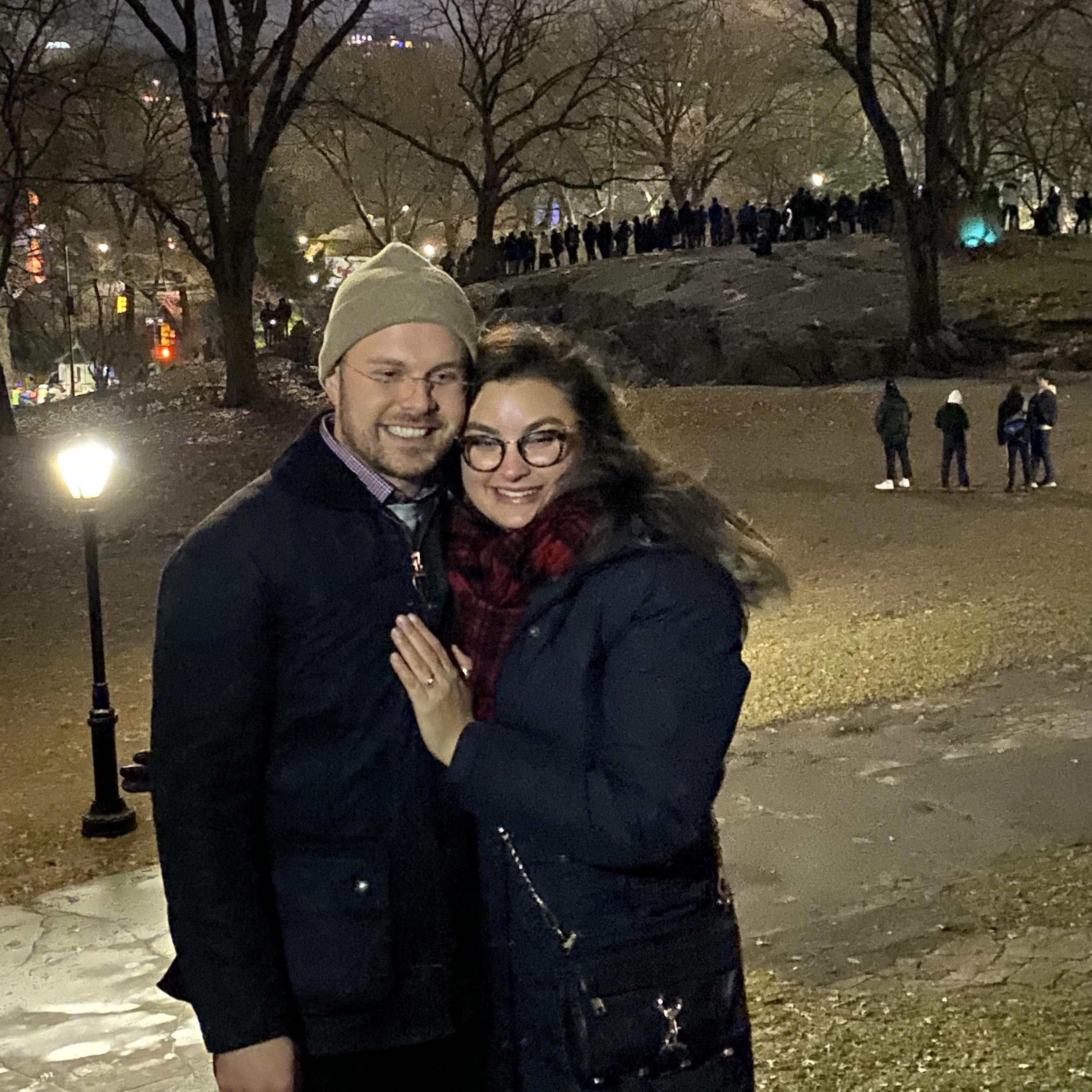 Proposal night in NYC’s Central Park 01/01/2020. She said yes!