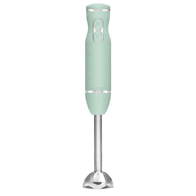 Chefman Immersion Stick Hand Blender with Stainless Steel Blades, Powerful Electric Ice Crushing 2-Speed Control Handheld Food Mixer, Purees, Smoothies, Shakes, Sauces & Soups, Sage