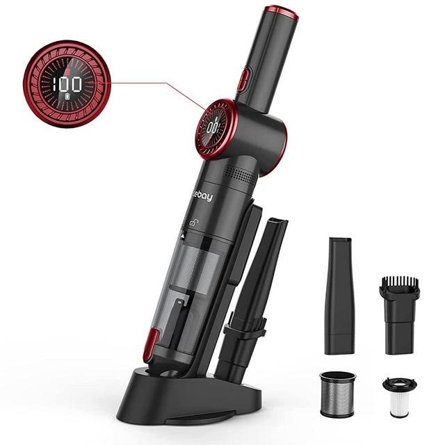Nicebay Handheld Vacuum Cordless, 15KPA Strong Suction Hand Held Vacuum Cleaner with LED Display, Lightweight Mini Car Vacuum Cordless Rechargeable, Portable Hand Vacuum Cleaner for Car, Home and Pet