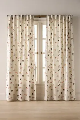 Printed Cotton Dogs Curtain
