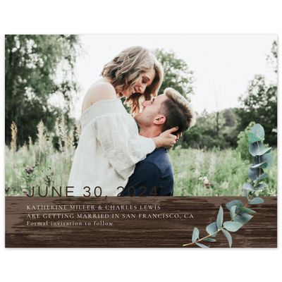 Dark Wood, Brown Wedding Digital Save the Date - Galata Vine