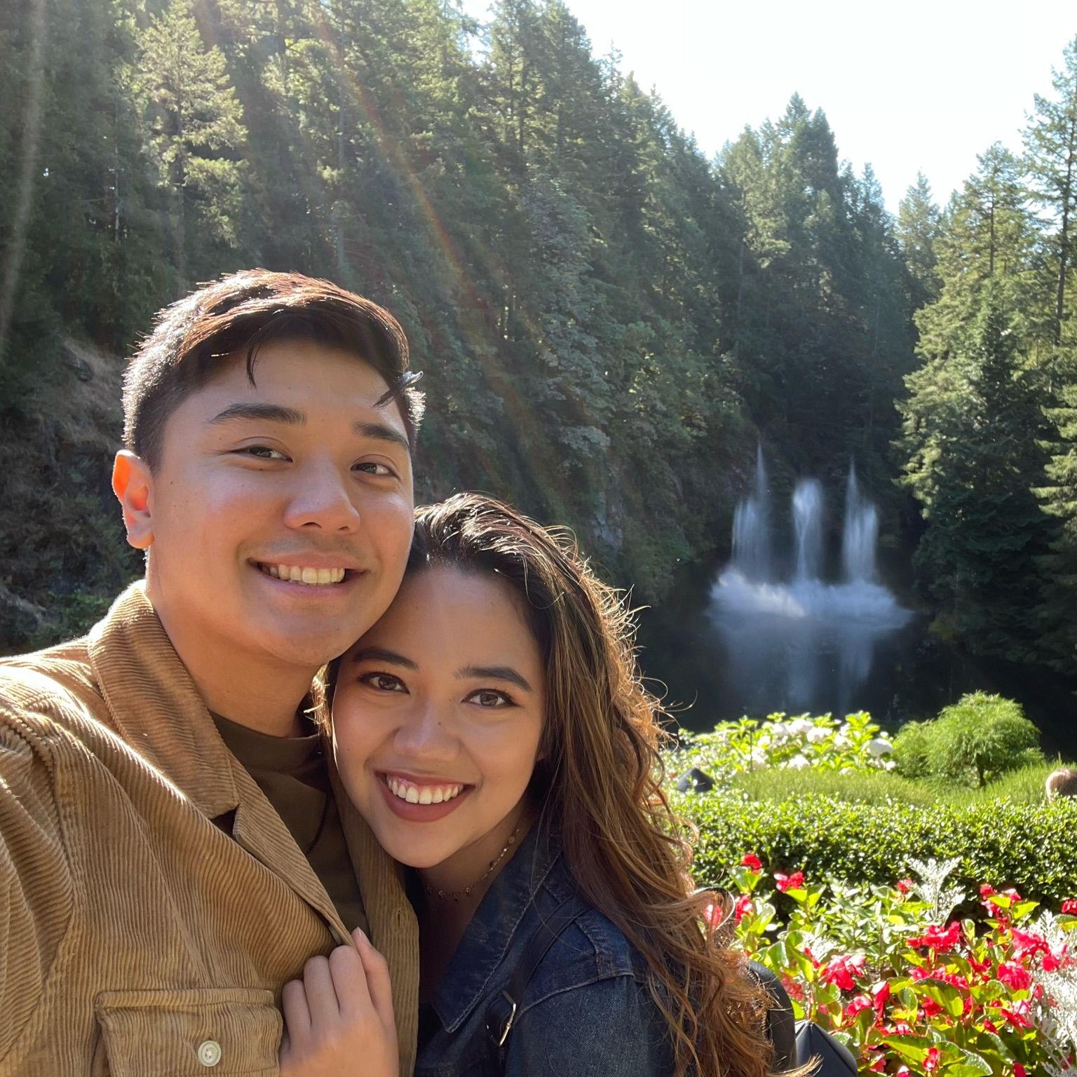 Chloe and Albert both love traveling and exploring other countries. Their first big international trip together was to Canada, where they visited the Butchart Gardens!