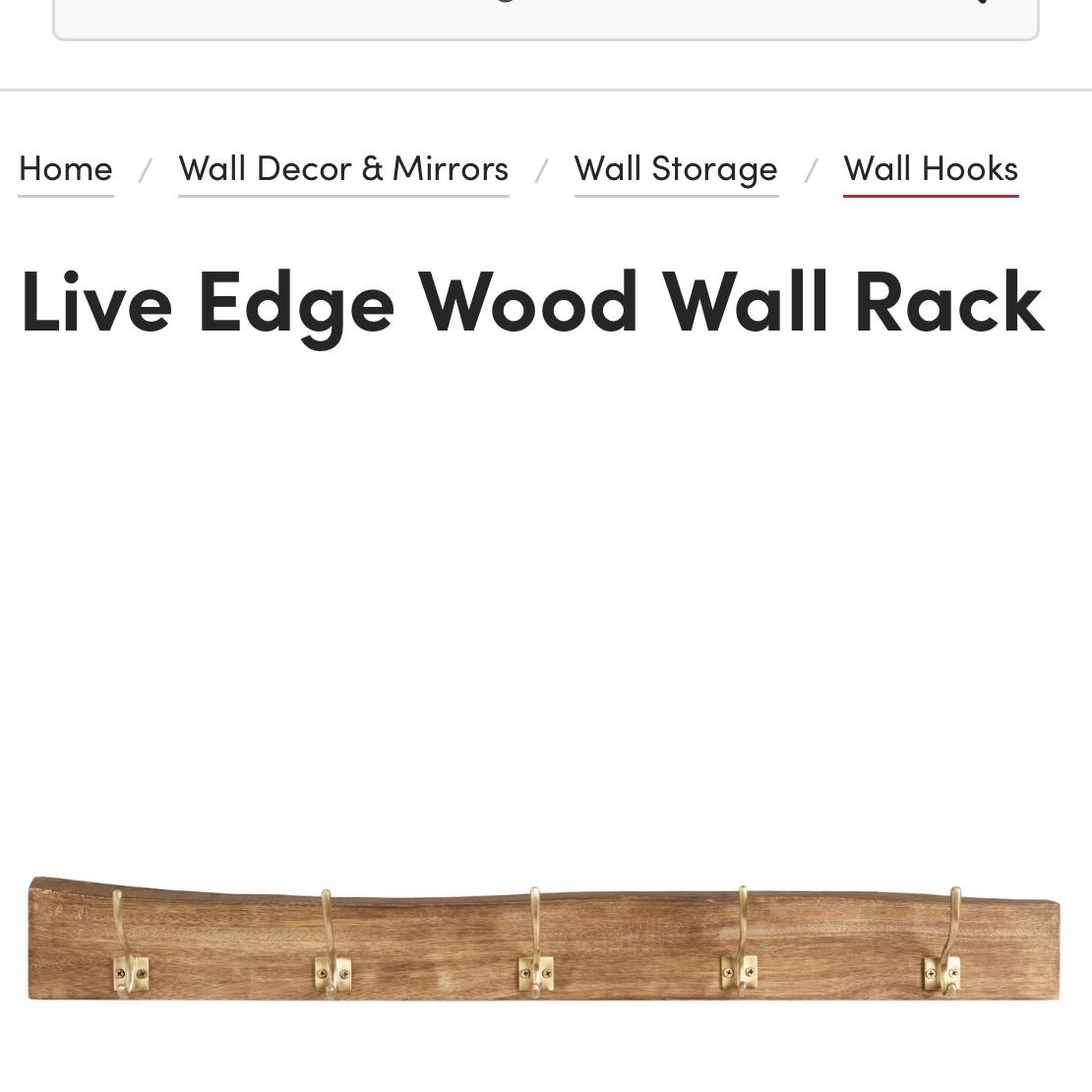 Live Edge Wood Wall Rack