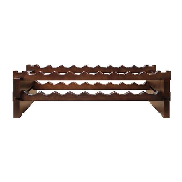 Walnut Wine Rack, 9 X 2, 18-Bottle