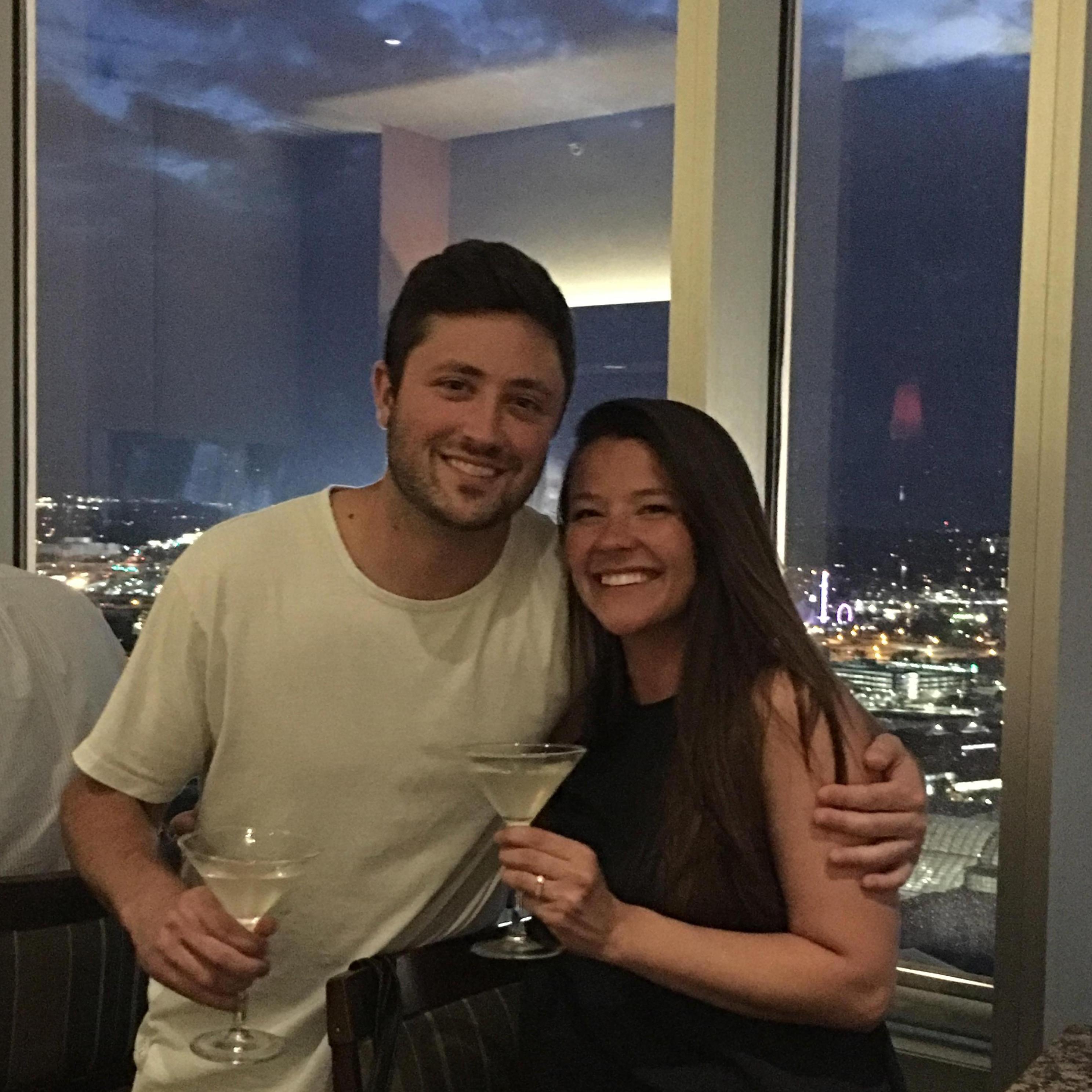 Celebrating an anniversary at our favorite downtown spot, Peaks Lounge