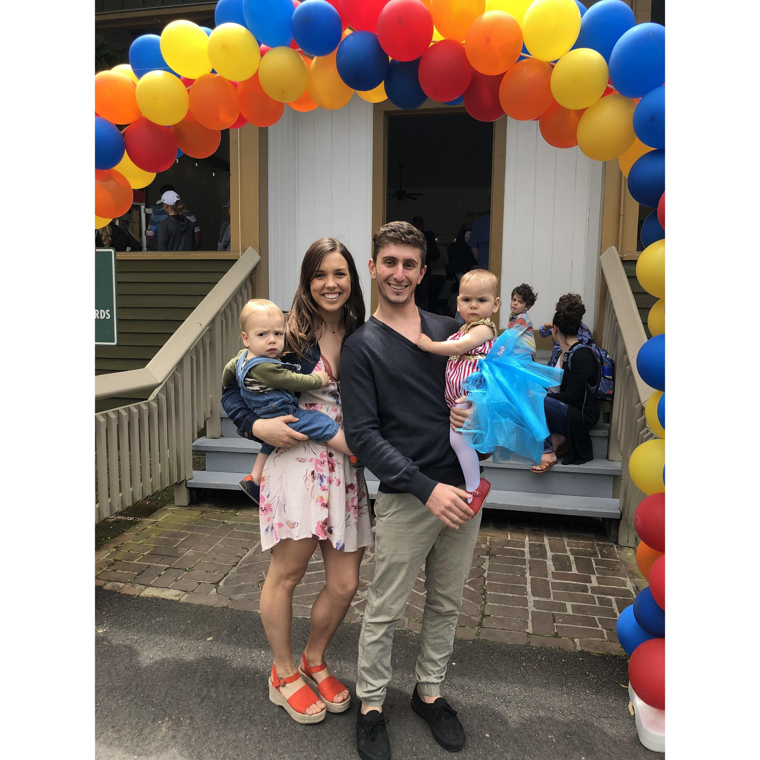 us with our best buds, Emma and Liam!