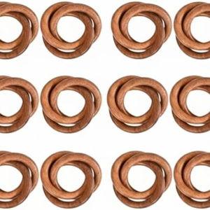 Napkin Rings Set of 12 Handmade Acacia Wood Dining Table Napkin Holder Classic Everyday Thanksgiving Holiday Christmas Festive Party Gift Farmhouse Décor