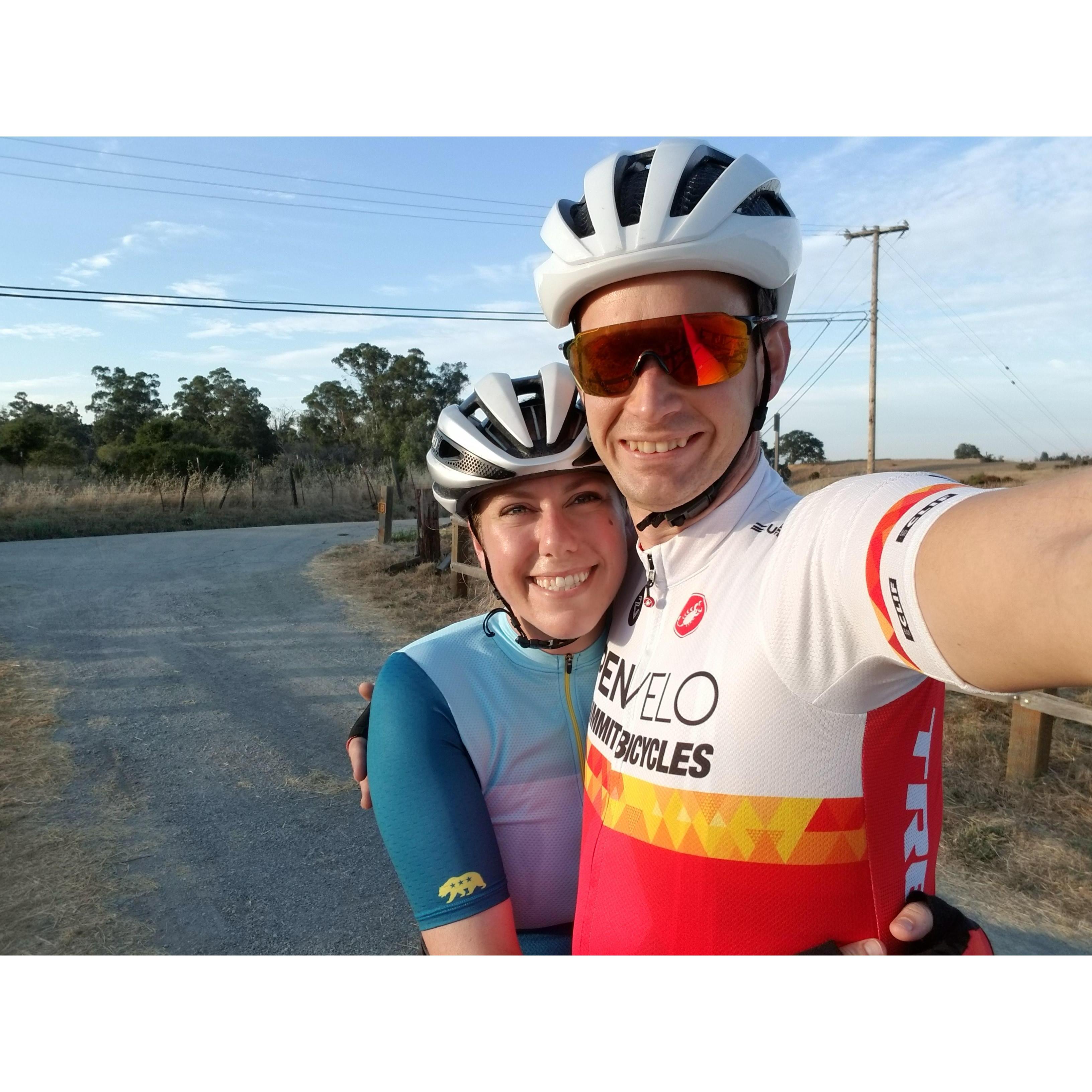 Sunset bike ride in Menlo Park