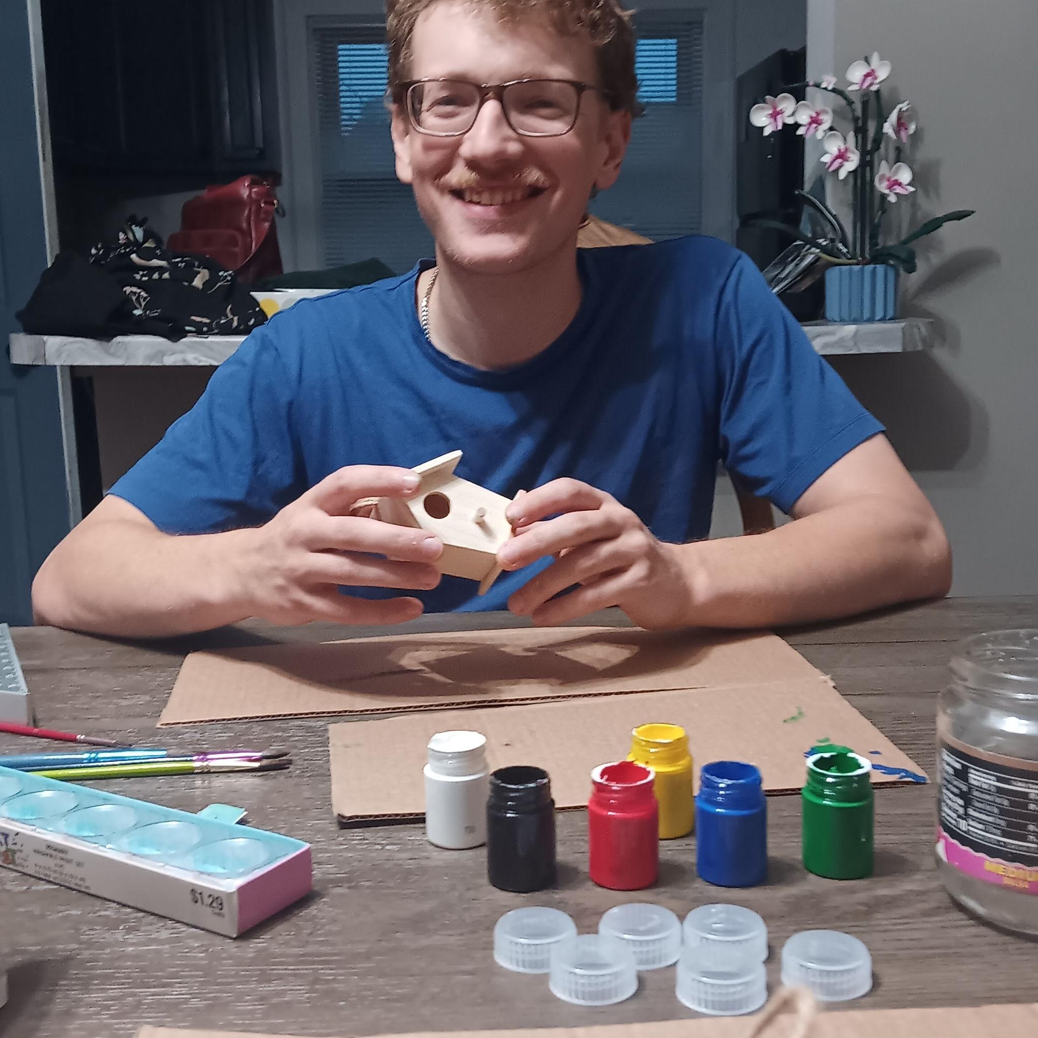 Painting bird houses date night