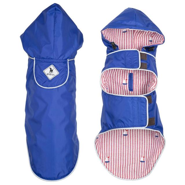 The Worthy Dog Lightweight Water-Resistant Seattle Slicker Dog Rain Jacket - Blue - XXL