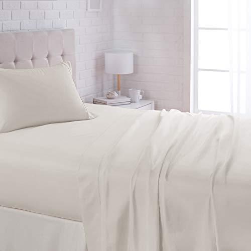 AmazonBasics Lightweight Super Soft Easy Care Microfiber Sheet Set with 16" Deep Pockets, Full, Light Grey