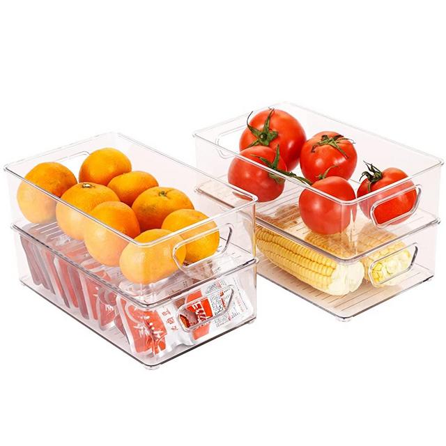 Hudgan 8 Pack Stackable Pantry Storage Bins, Clear Acrylic Organizers for  Organizing Freezer or Fridge, The Home Edit Storage Containers - 3 Sizes