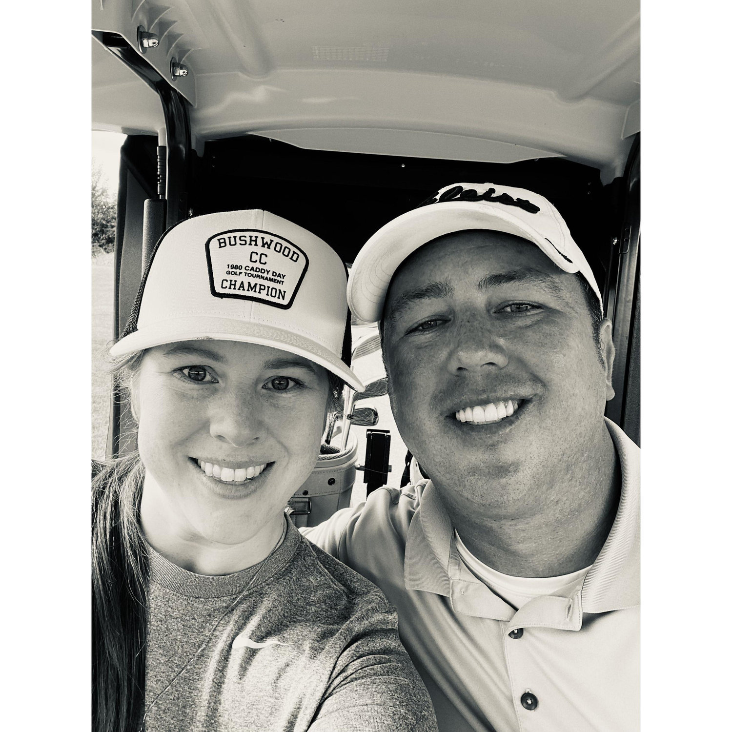 This was golfing with Sara's dad and her Uncle Mike on a trip home in September 2023.