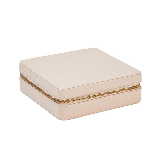 Quinn Leather Travel Case, 7" x 7", Blush, Foil Debossed