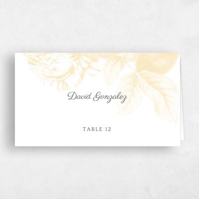 Butter, Yellow Wedding Place Card - Heaven