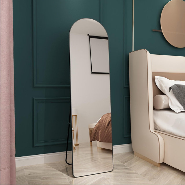 Premium Full-Body Mirror with Space-Saving Aluminum Frame