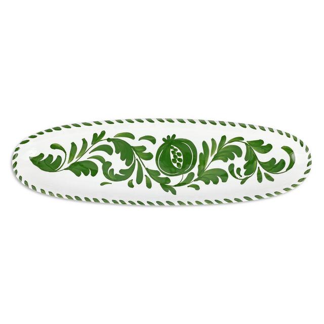 VIETRI Arezzo Green Narrow Oval Platter