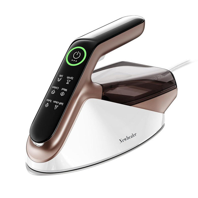 Newbealer Steam Generator Iron, 1500W Turbo Steamer for Clothes, 2 Bar Pressure Clothes Iron, 4 Steam & 4 Dry Heat Modes, Fast Heat-Up, 350ml Detachable Tank, Auto-Off, Self-Cleaning (Gold)