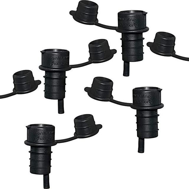 Haley's Corker 5-in-1 Wine Aerator, Stopper, Pourer, Filter and Re-Corker, 6 Pack, Standard, Black