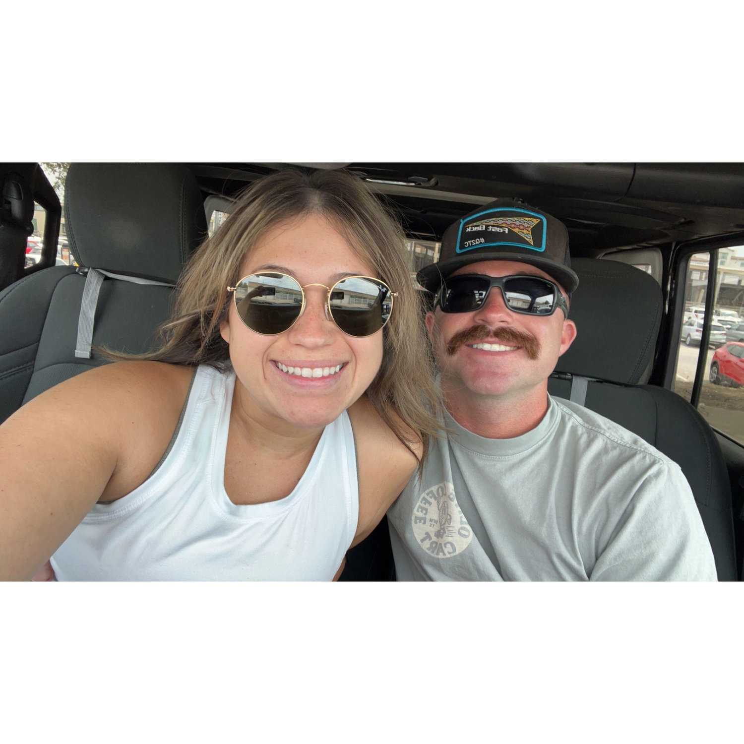 Car selfie before the stockyards