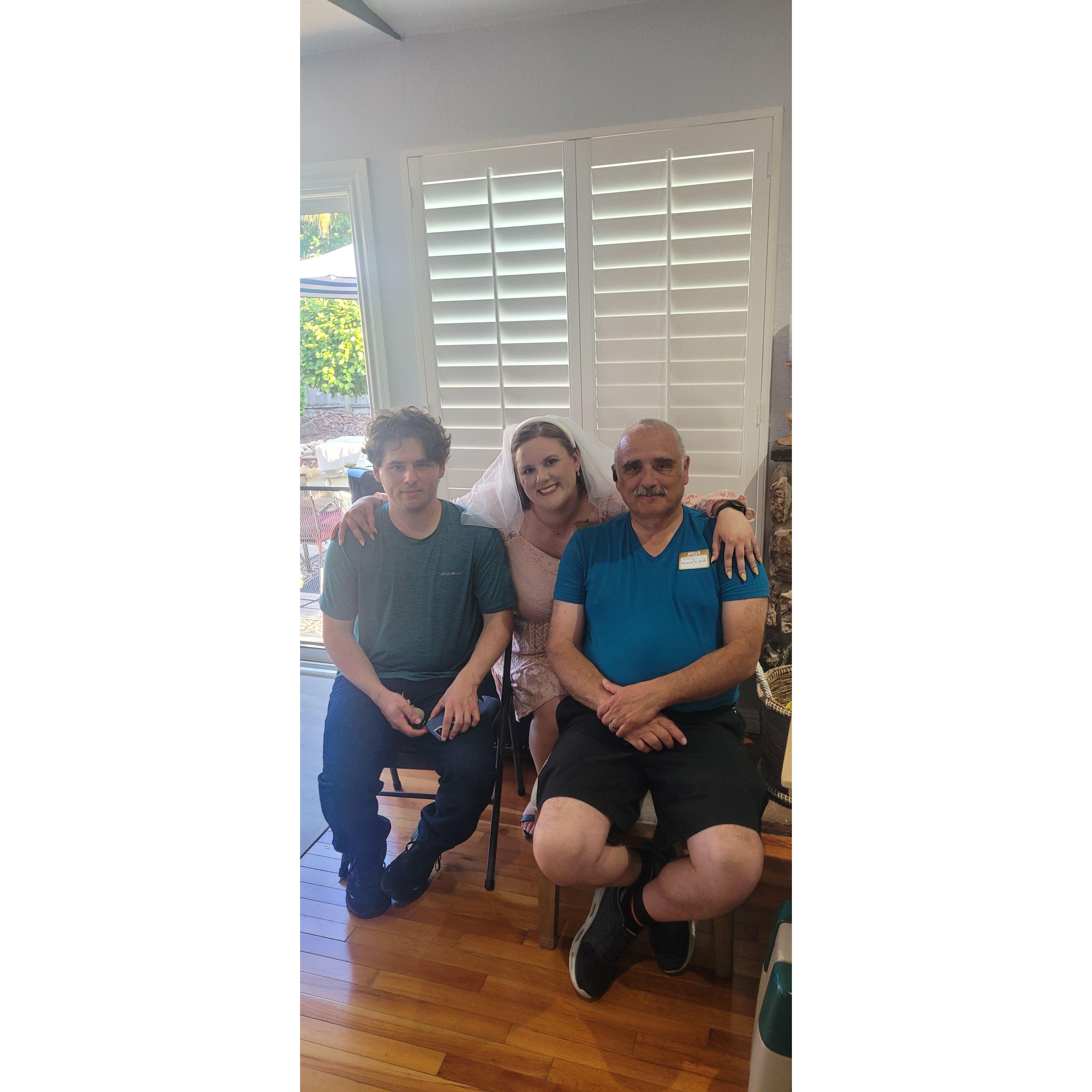 My brother, dad and I at the enjoyment party