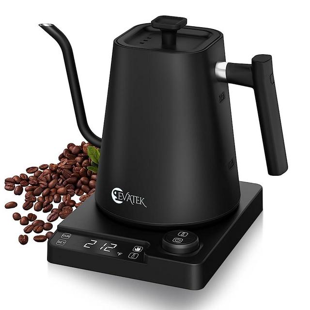 EVATEK Gooseneck Electric Kettle Temperature Control, 1L Electric Tea Kettle with Auto Shut-off, Keep Warm for 1-24h, Dry Burning Protection, 1200W Stainless Steel Pour-Over Coffee Kettle
