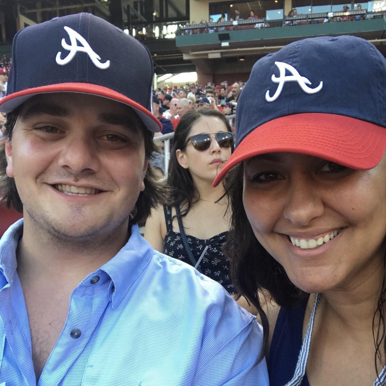 June 2018 - Braves vs Cardinals and Justin surprised me with seats in the second row behind the dugout!