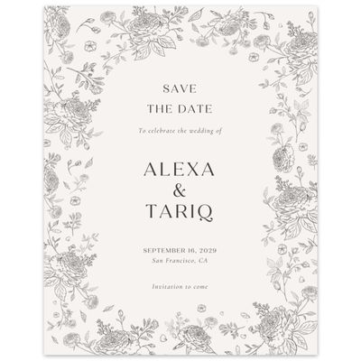 Beige Wedding Digital Save the Date - Kerenza Portrait