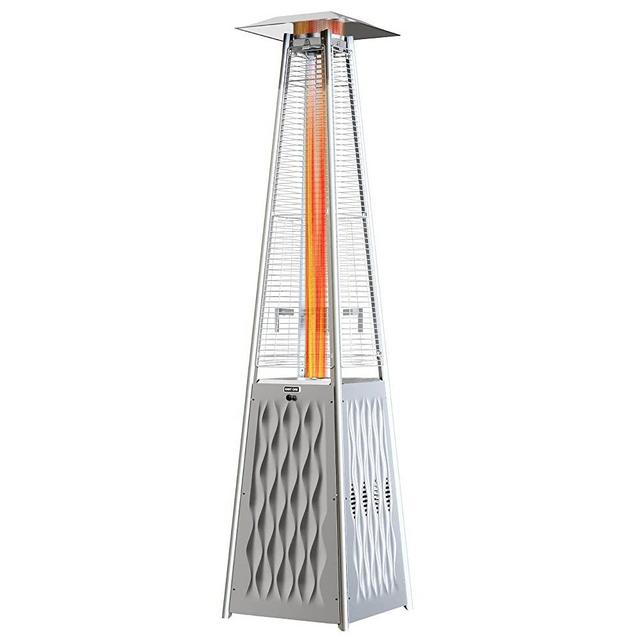 EAST OAK Pyramid Patio Heater, 48000 BTU Outdoor Flame Patio Heater All Stainless Steel, Quartz Glass Tube Propane Heater, Triple Protection System, Suitable for Outdoor Commercial & Residential Use