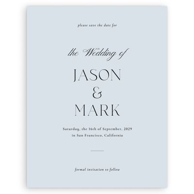 Blue Whisper Wedding Digital Save the Date - Gavin Portrait