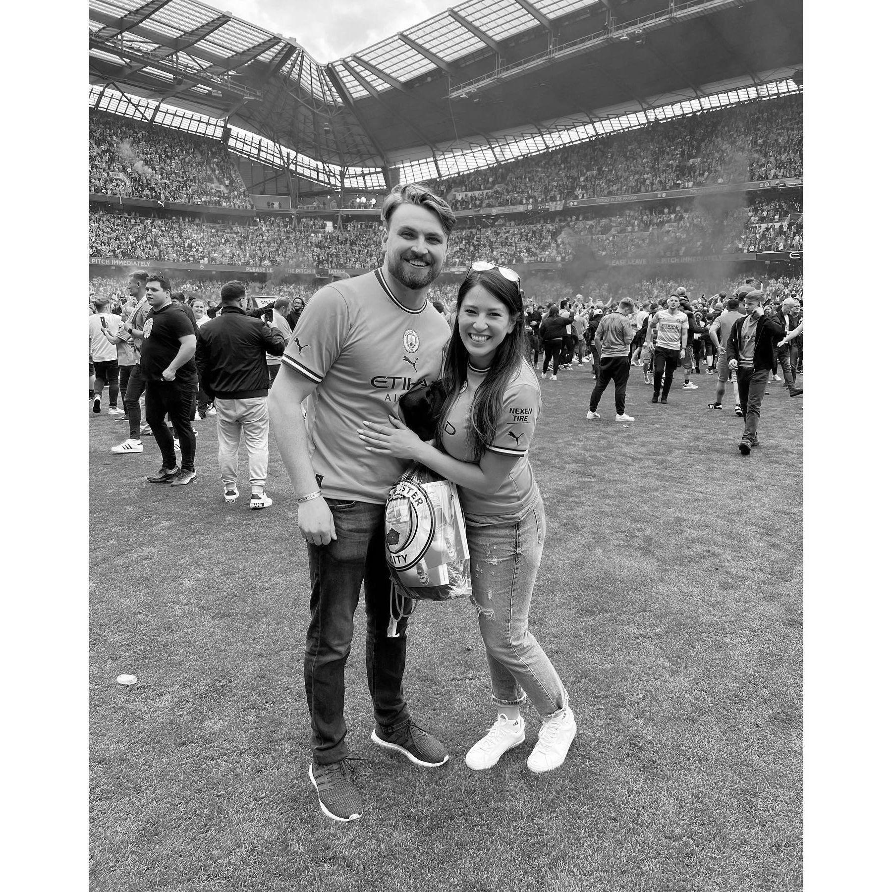 Storming the Etihad field in Manchester City Game