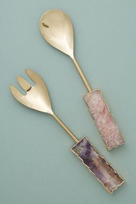 Agate Serving Utensils, Set of 2