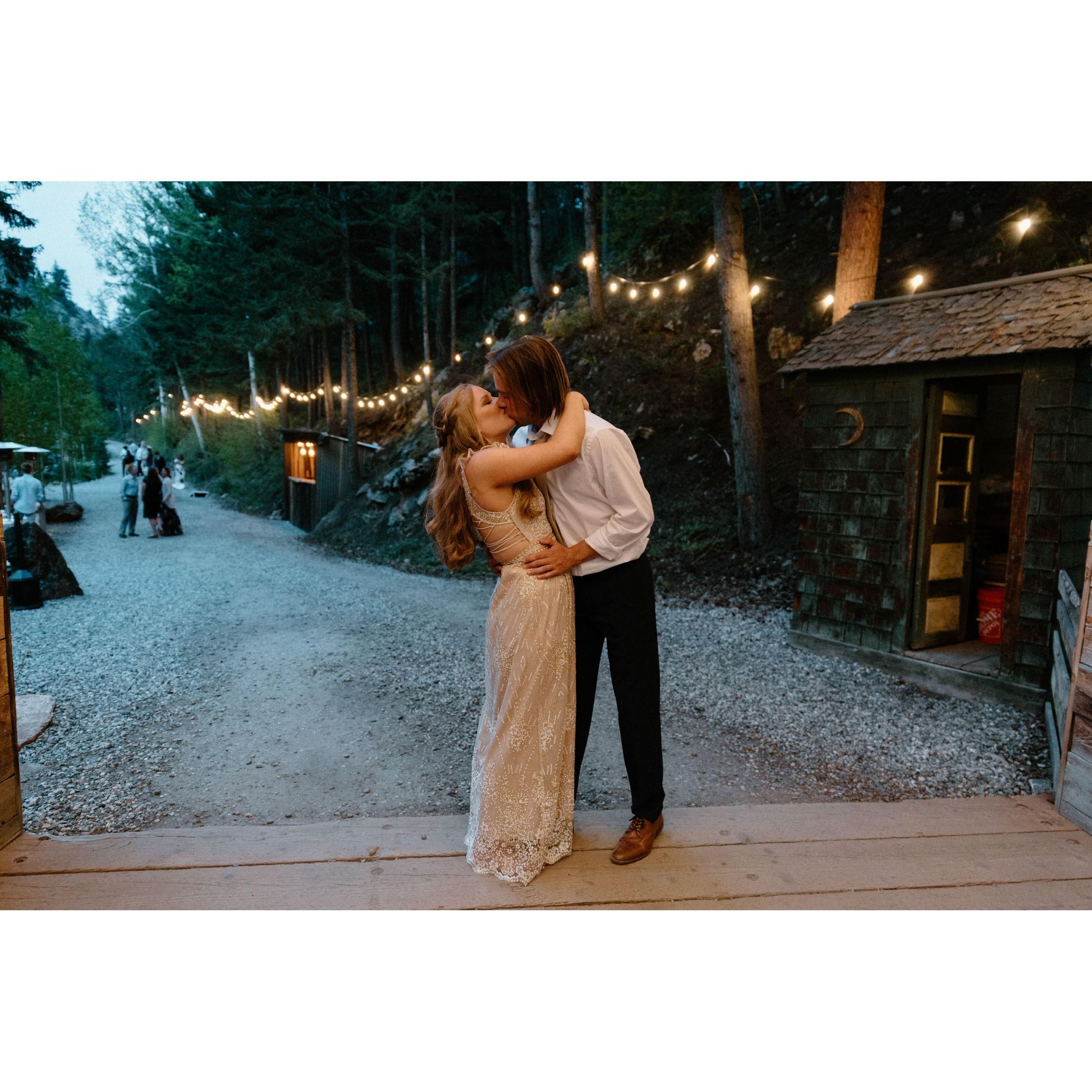 Our first kiss. JK. This was taken at Kayla and Mitch's beautiful wedding in Colorado!