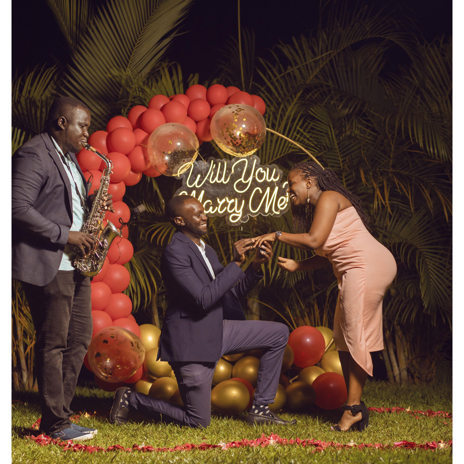 The day I said Yes! Lovely surprise proposal with a Sax!! Unforgettable moment for both of us and here we are now!