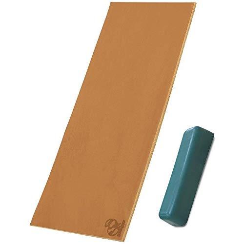 BeaverCraft LS2P1 Leather Strop Honing Sharpening Strop Knives Chisel Tools 3" x 8" Double-Sided Stropping Leather Polishing Compound Vegetable Tanned Leather Stropping Polishing Carving Gouges