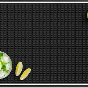 Bar Mat Spill Mat for Home Bar Decor for Home Durable Rubber 17.7" x 11.8" Small Large Home Bar Accessories Bar Gifts Bar Mats for Countertop