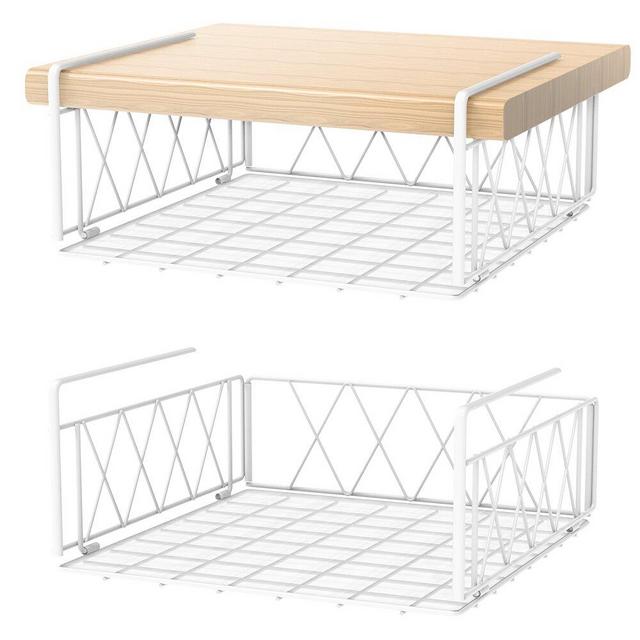 Under The Cabinet Shelf Rack, Wire Rack For Hanging Storage Baskets,Bronze (2 Pack)