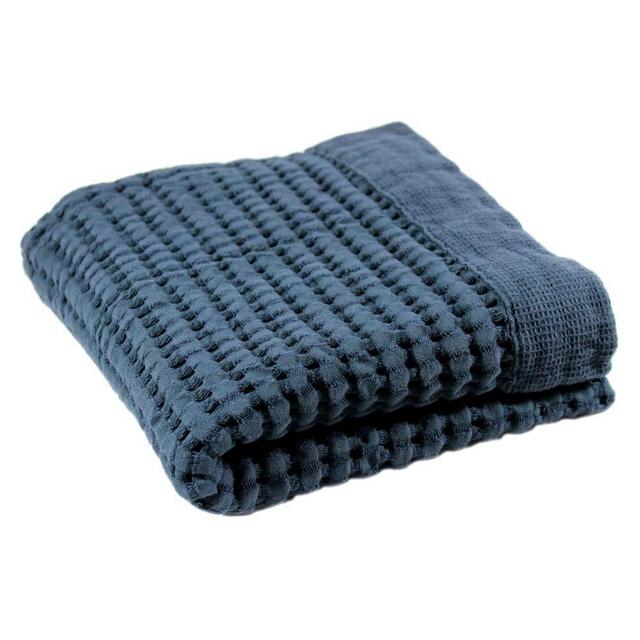 Premium Hand Towel 100% Natural Cotton Lattice Waffle Weave, Lint Free Extra Soft Feel, Highly Absorbent and Fast Drying, Modern Design Fade Resistant Colors (Midnight Blue)