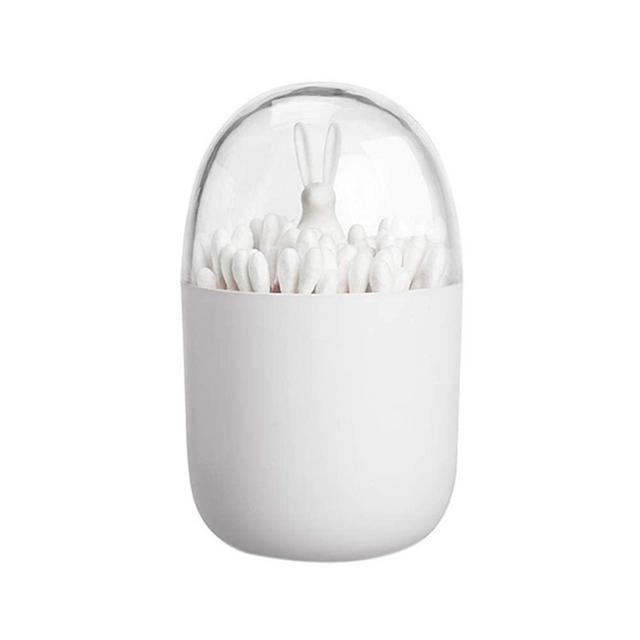 AKOAK 1 Pack Empty Four Season Plant Toothpick Box/Animal Cotton Swab Box, Reusable, Keeps Swabs and Toothpicks Clean and Easy to Store (Rabbit)
