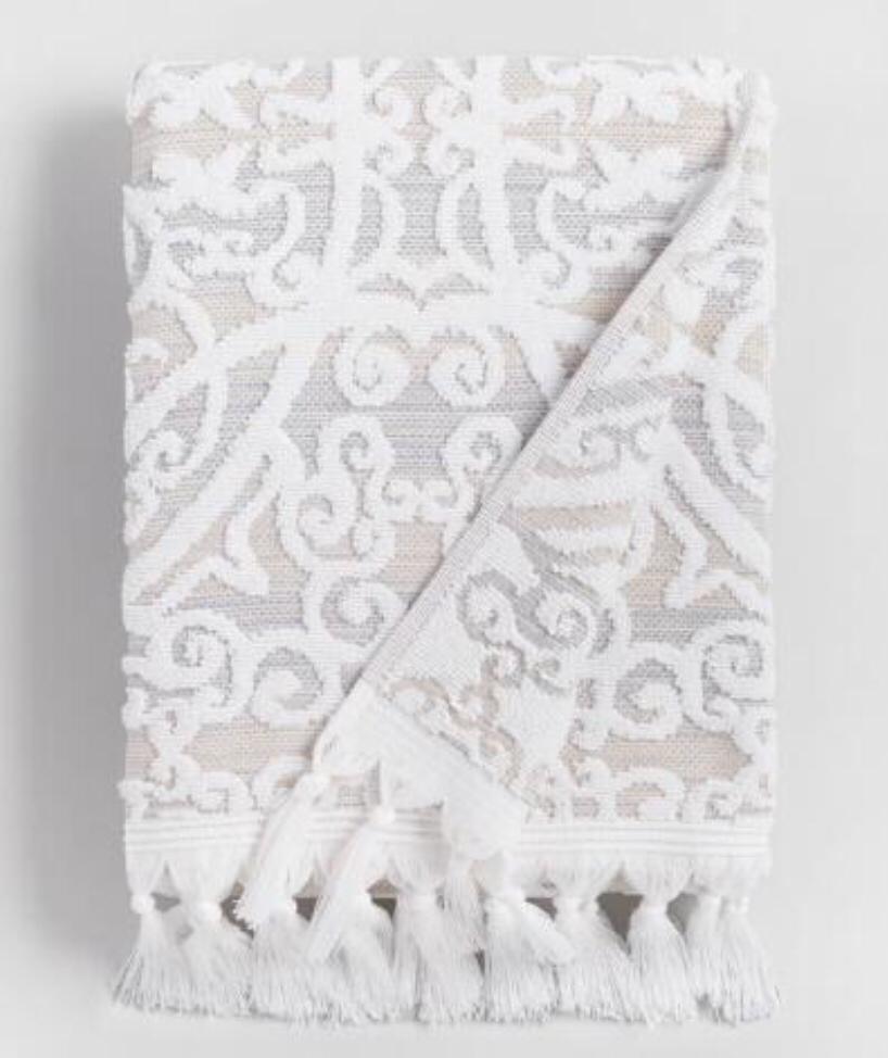 Taupe Medallion Scarlett Sculpted Bath Towel